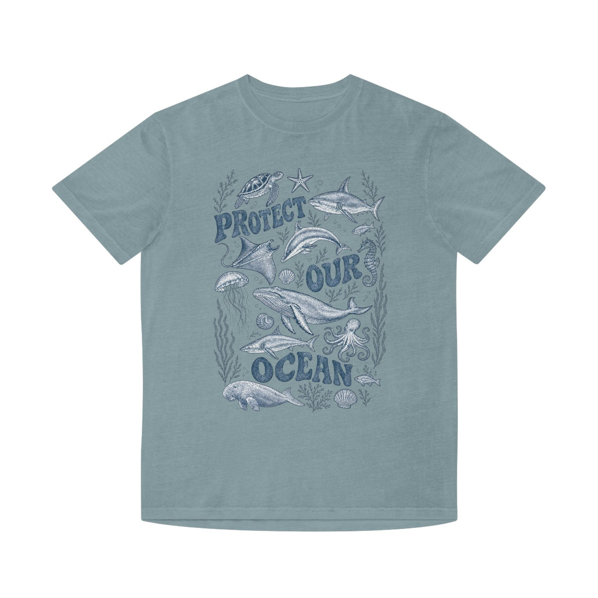 CIX Coastal Protect Our Ocean Unisex Faded Shirt